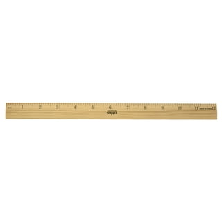 School Smart Thick Wooden Ruler, Single Beveled with Metal Edge, 12 Inches