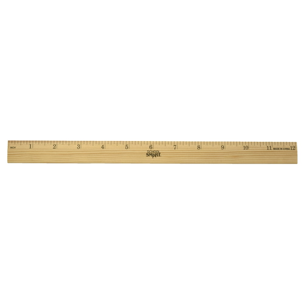 school smart single beveled plain edge wood scale ruler