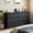 Black + MDF, variant on 6-Drawer Modern Dresser - Wood Storage Cabinet with Spacious Countertop & Concealed Handles for Bedroom, Living Room & Entryway,Black