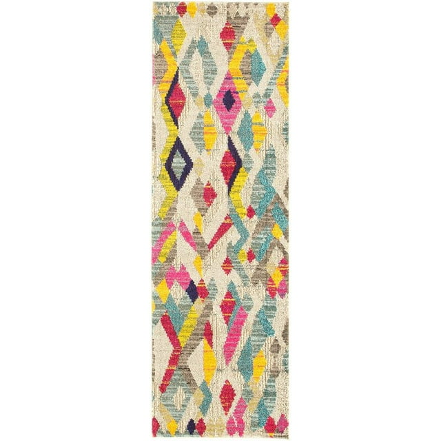 Unique Loom Sedona Distressed Over-Dyed Rug 2' 2 x 6' 7 Runner Multi/Beige