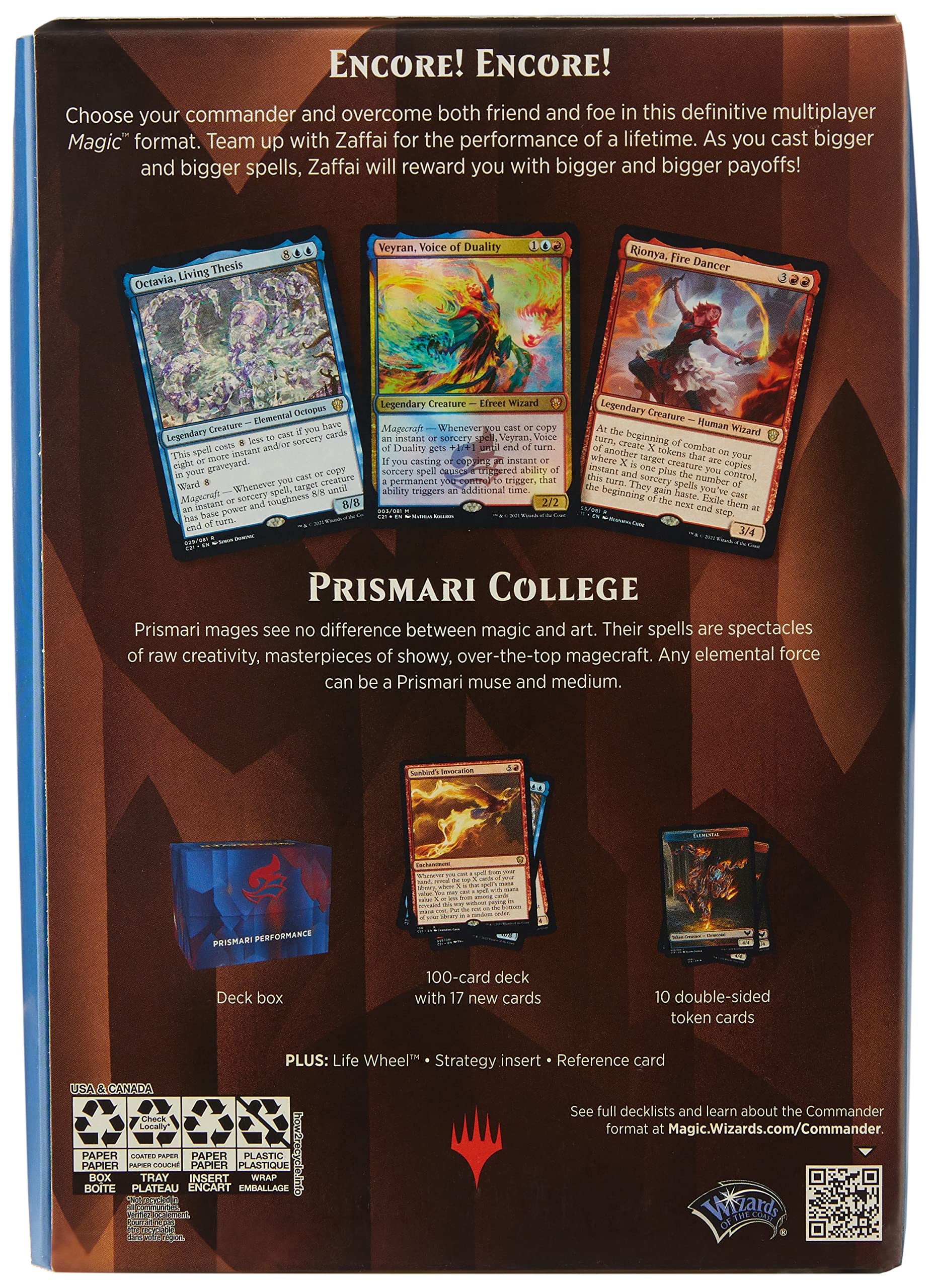 Magic The Gathering Strixhaven Commander Deck  Prismari Performance (Blue-Red)