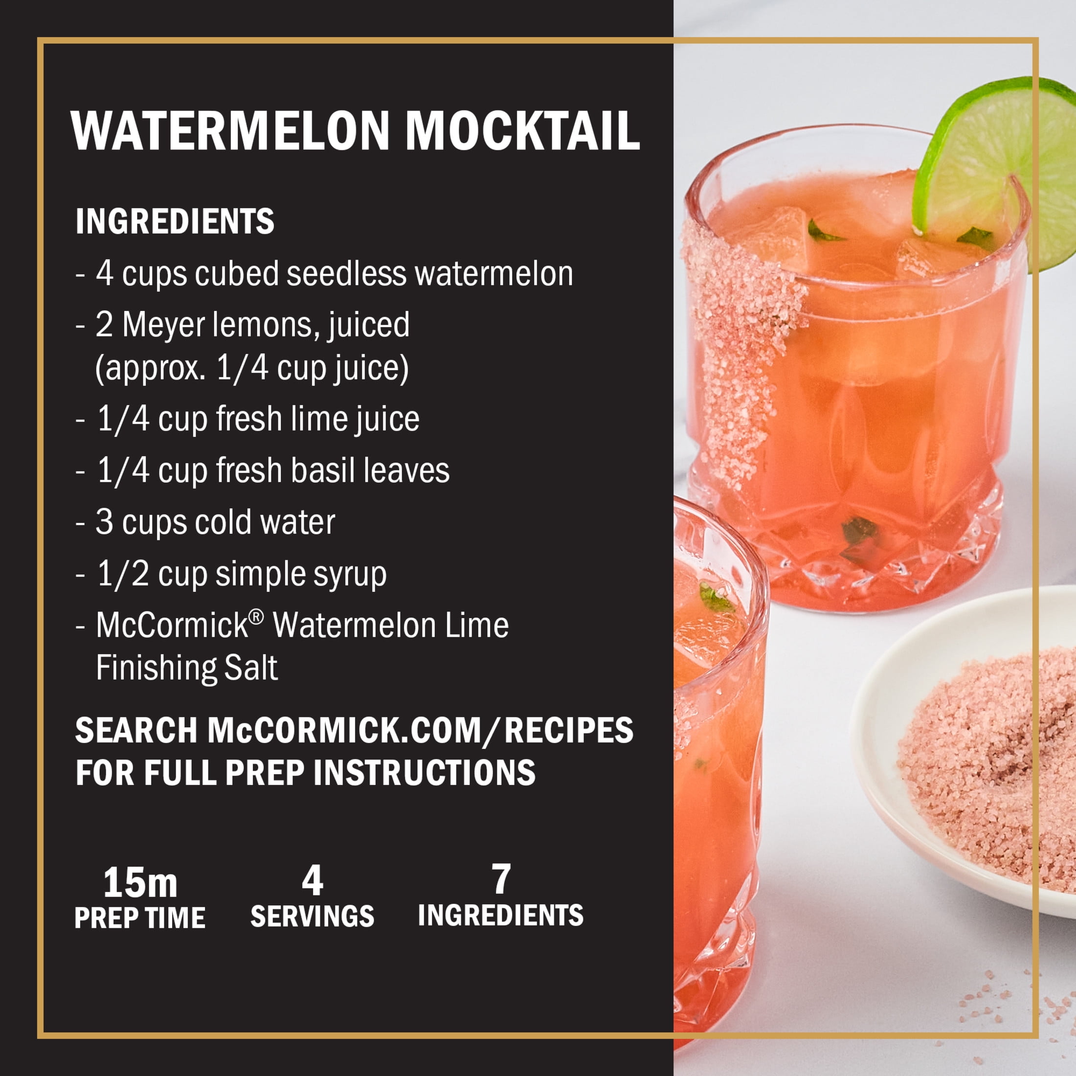 McCormick Watermelon Lime Finishing Salt, 4.12 oz Bottle