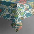 thumbnail image 3 of Multicolor Ethnic Floral Pattern Rectangle Tablecloth 60"x84",Waterproof Polyester Rectangle Table Cloth, Wipeable Spillproof Polyester Tablecloth for Dining, Camping, Indoor and Outdoor, 3 of 5