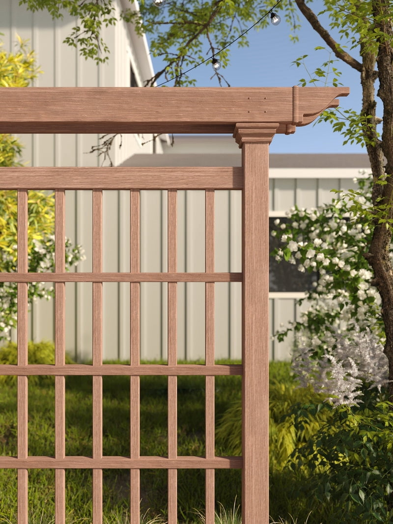 Vita 80" x 90" Colonial Composite Vinyl Trellis and Privacy Screen, Brown, VA84051