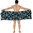 thumbnail image 4 of HAPPY BAY Men's Swimwear Cover Up Samoan Beachwear Summer Pareo Standard Sarong Wrap Casual Vacation Lava Lava for Men Cover-Up One Size Floral Hibiscus, Blue For Dad, 4 of 5