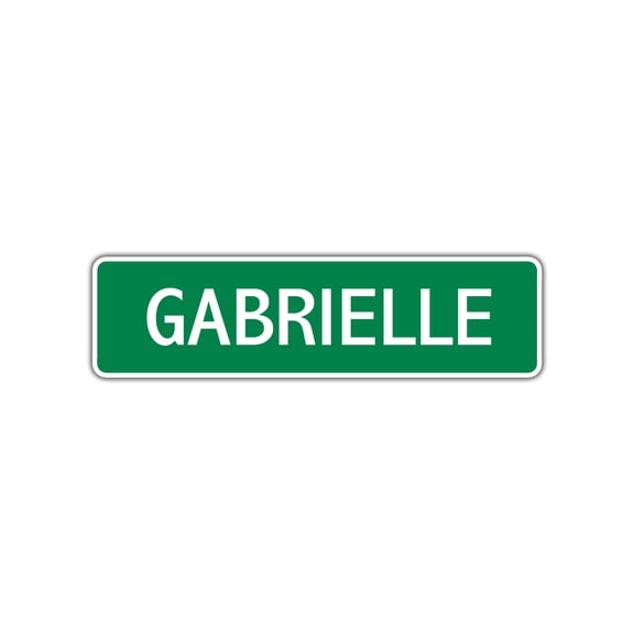 Gabrielle Girls Children Name Letter Printed Label Novelty Indoor Outdoor Wall Plaque Decoration Aluminum Metal Sign 4"x13.5"