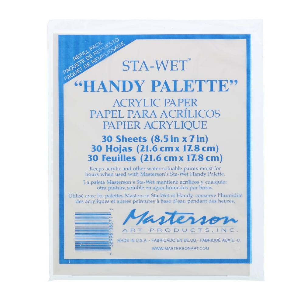Masterson StaWet Handy Palette Acrylic Refill Sheets, 30 Sheets
