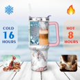 thumbnail image 4 of 40oz Cute Ocean Life Turtle Stainless Steel Flip Straw Tumbler Spill Proof Travel Cup Double Wall Vacuum Insulated Coffee Mug with Top Handle, 4 of 6