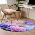 thumbnail image 4 of Round Rugs 3.3Ft, Pink Purple Floral Round Area Rug Washable Indoor Throw Carpet, Spring Hydrangea Flower Fantasy Botanical Soft Non Slip Circle Rug for Laundry Room Patio Home Decor Aesthetic, 4 of 8