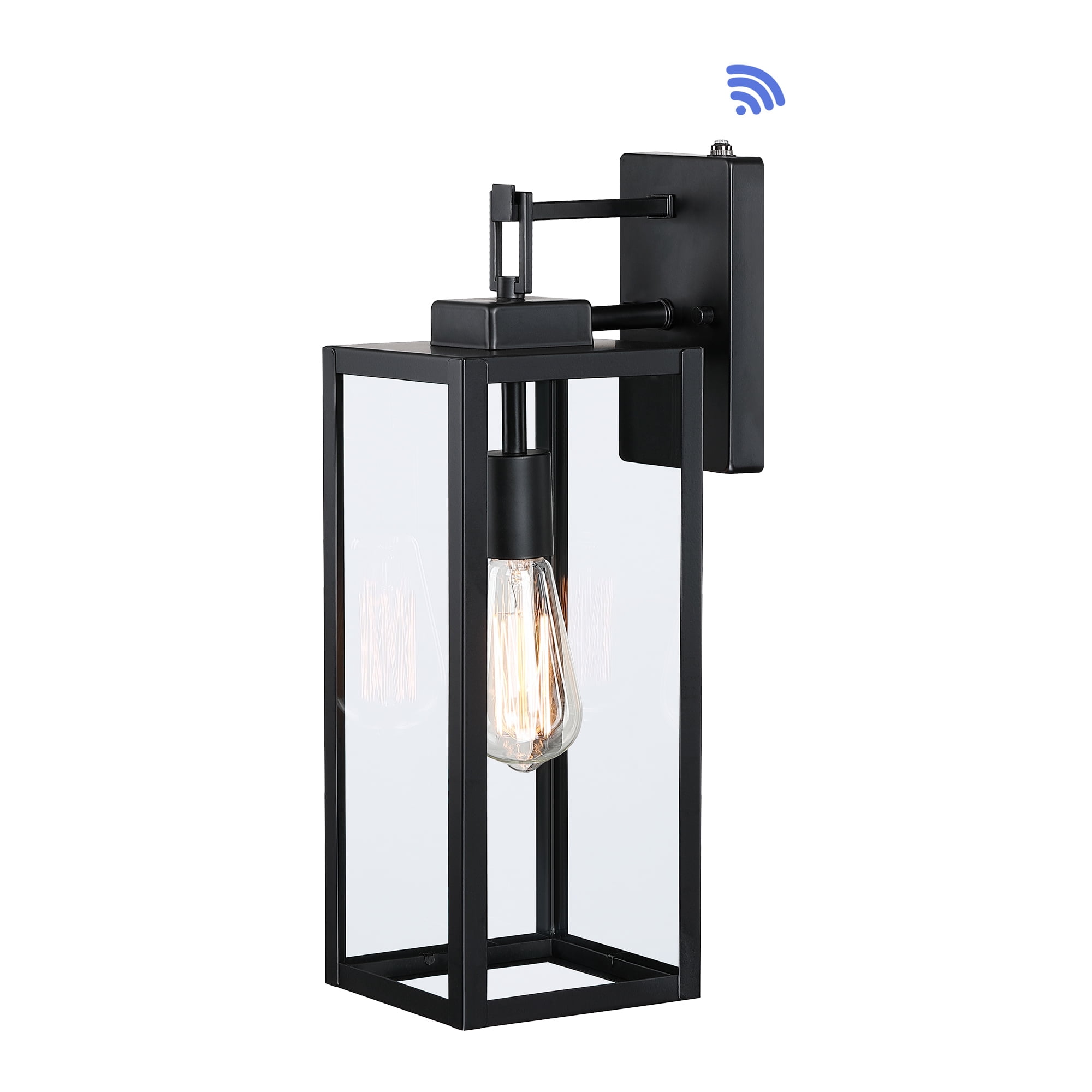 18" Outdoor Wall Light Dusk to Dawn Outdoor Lighting Porch Light Fixture with Clear Glass Shade
