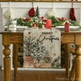 thumbnail image 7 of mubwai Xmas Trees Holly Pine Cone Christmas Table Runner, Seasonal Winter Wood Kitchen Dining Table Decoration for Home Party Decor 13x72 Inch, 7 of 7