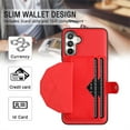 thumbnail image 2 of ELEHOLD Leather Wallet Case For Samsung Galaxy A54 5G,Premium Leather Material with Back Card Holders Magnetic Button Full Body Shockproof Luxury Case,Red, 2 of 6