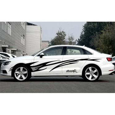 Pair Car Sticker Car Body Side Door Auto Vinyl Sticker Racing Decoration Decals