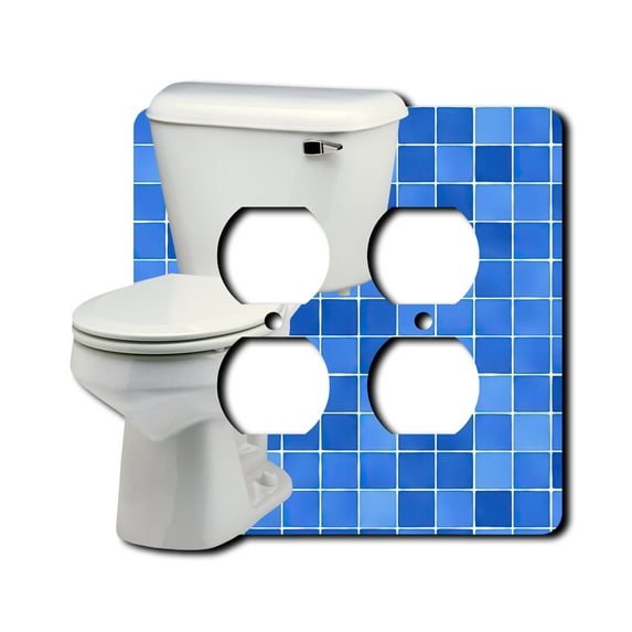 Off The Wall Plates - Toilet Bowl Bathroom - Double Gang Outlet