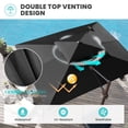 thumbnail image 5 of Pellebant 11 ft. x 9 ft. Rectangular Double Top Patio Cantilever Umbrella, Black, 5 of 8