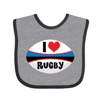 Inktastic I Love Rugby Sports Ball Boys or Girls Baby Bib