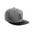 thumbnail image 3 of Daxton Classic Snapback Hat Old English Font Alphabet A to Z Flat Bill Visor Cap, Light Grey Black Hat, Black A, 3 of 4