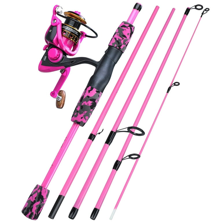 Sougayilang Spinning Fishing Rod - 5 Sec. Portable Fishing Pole and Reel  Combo for Kids Adults 