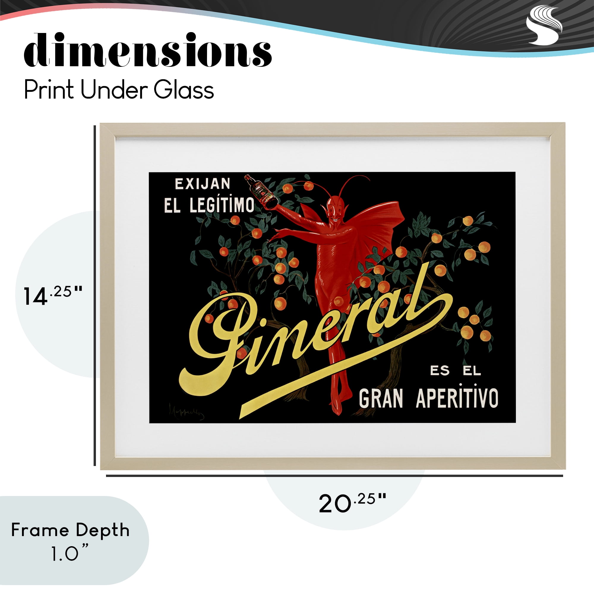 Stupell Industries Aperitif Poster with Character Birch Framed Print Under Glass, design by Leonetto Cappiello