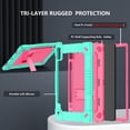 thumbnail image 2 of Hoibon for Lenovo Tab P12 Hybrid Case Lenovo Tab P12 inch 2023 TB370FU Heavy Duty with Kickstand Shoulder Strap Built in Pen Holder Kids Friendly Case for Lenovo Tab P12 12.7" (GreenPink), 2 of 6
