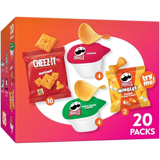Cheez-It, Pringles & Rice Krispies Treats Snacks Mega Variety Pack, 30.1oz Box (30 Count)