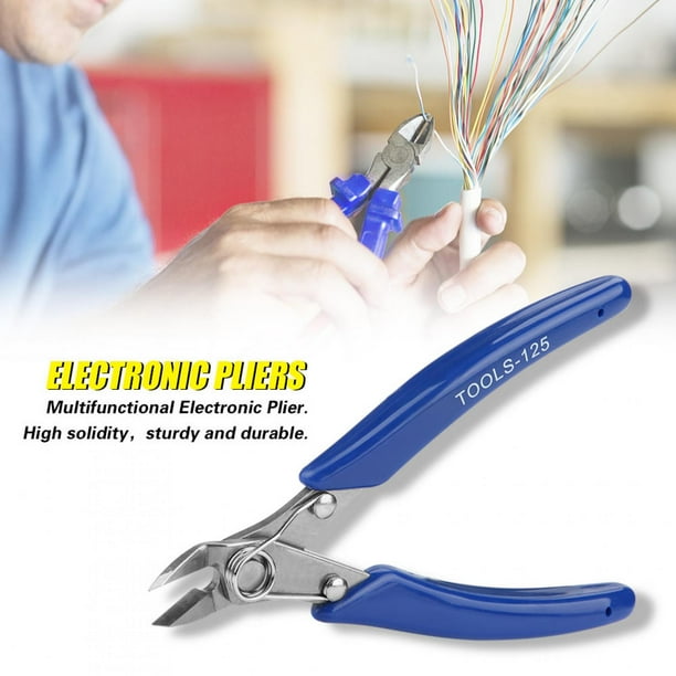 Alicates de corte lateral para electrónica, herramienta multifuncional para electricistas (WEL-125)