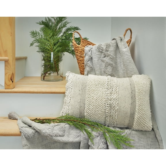 Signature Design by Ashley Casual Standon Pillow Gray/White