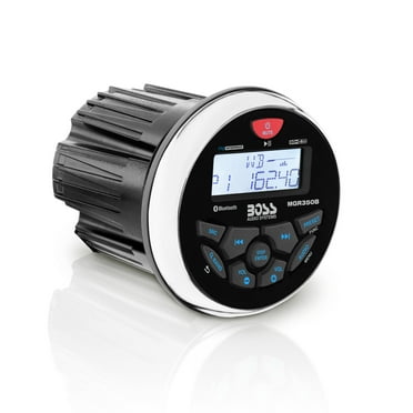 BOSS Audio Systems MGR350B Gauge-Style Marine Bluetooth Receiver, Weatherproof Boat Stereo
