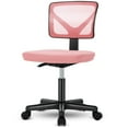 thumbnail image 6 of LIFERECORD Mesh Office Desk Chair with Ergonomic Low-Back, Armless Design, Rolling Swivel Chair with Wheels, Pink, 6 of 7