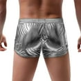 thumbnail image 3 of Men's Metallic Shorts Sexy Shiny Shorts Sparkly Rave Outfit Holographic Booty Shorts with Pockets, 3 of 3