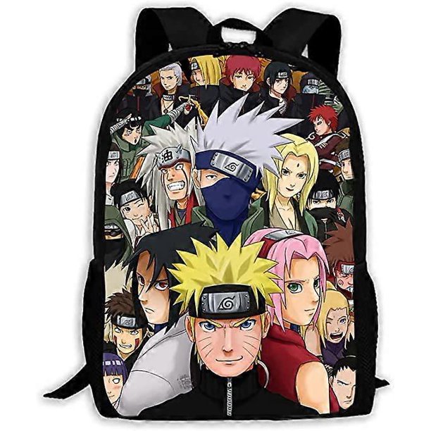 Mochila de anime Naruto para niños, mochila escolar con temática de Sasuke y Naruto, ligera y duradera, diseño unisex.