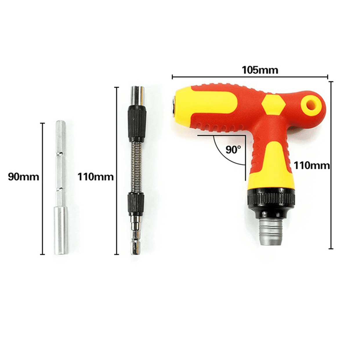 T-Shaped Bidirectional Ratchet Screwdriver Set Telescopic Multi-Angle Maintenance Combination Tool