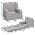 thumbnail image 2 of Danolapsi Kids Couch, 2-in-1 Convertible Teddy Fleece Fabric Toddler Sofa Chair, Soft Fold Out Couch Lounger for Kids, Comfy Children's Sofa Bed for Playroom, Nursery, Birthday Gift, 2 of 7