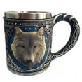 thumbnail image 5 of Wolf Head Stainless Steel Resin Beer Juice Milk Water Cup Home Office Coffee Mug, 5 of 7