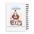 thumbnail image 2 of Happy Birthday Cute Puppy Cavalier King Charles Spaniel with Cake Gifts Party Hat Spiral Bound Journal Dog Lover Gifts 5x7in Spiral Notebook - 00029, 2 of 5