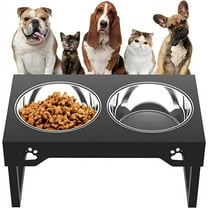 Sunmeyke Stainless Steel Elevated Dog Bowls Stand(up to 20.3''), Adjustable Raised Dog Bowl for Medium, Large Sized Dogs, with 1 4L Perfect Dog Food Bowls, 5 Neater Heights