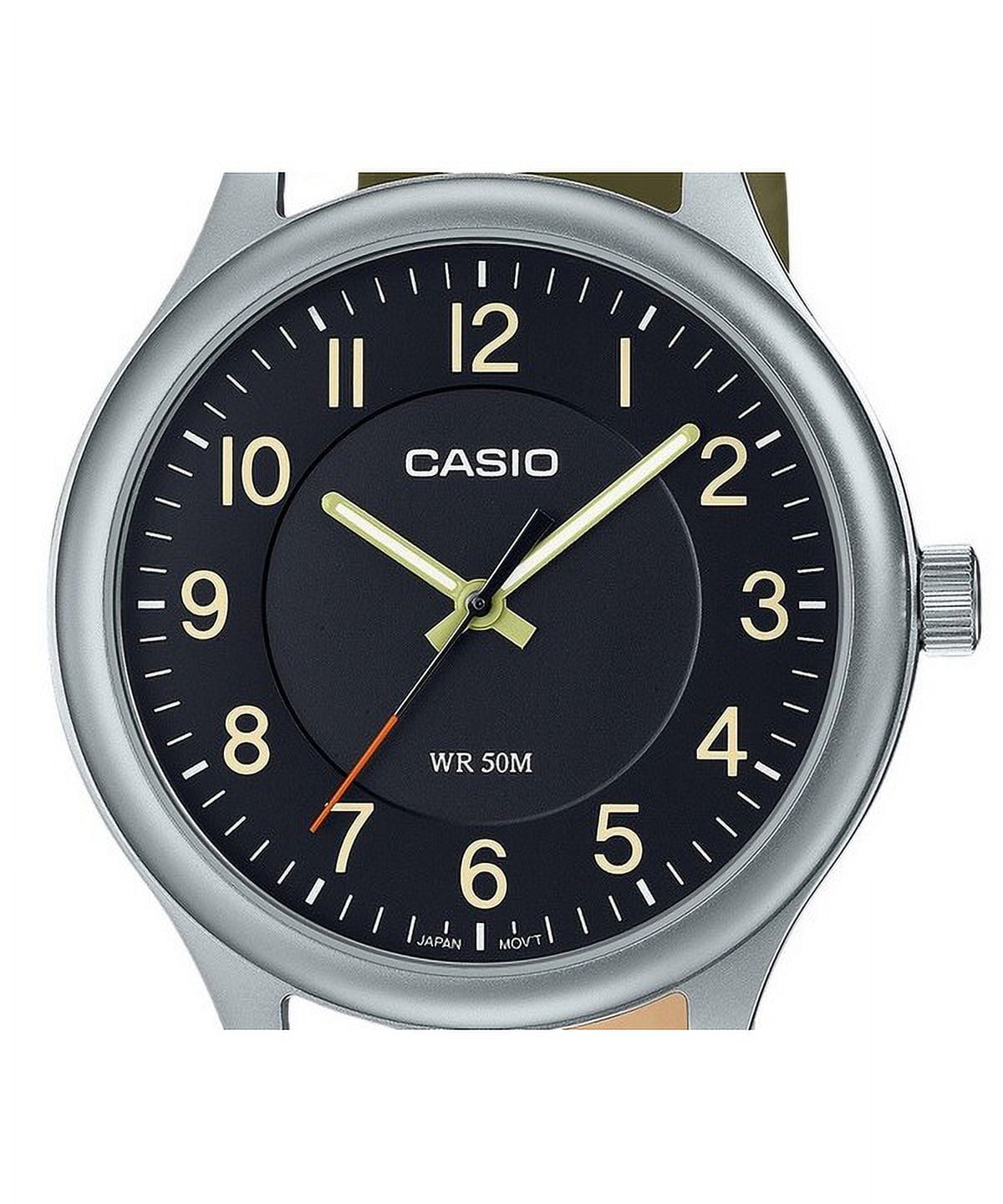 Casio Standard Analog Leather Strap Black Dial Quartz MTP