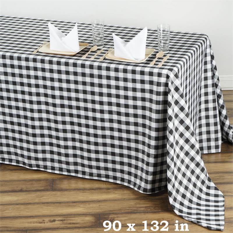 BalsaCircle 90" x 132" Checkered Tablecloth Wedding Party Table Linens