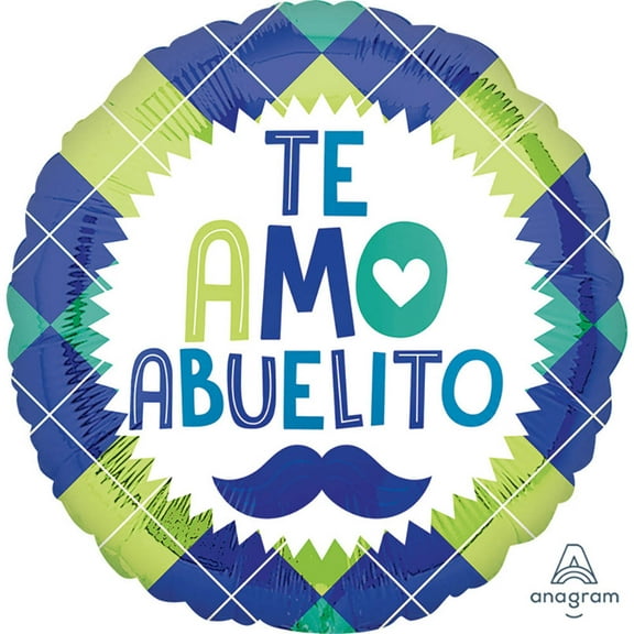 17 inch Te Amo Abuelito Anagram Foil Mylar Balloon - Party Supplies Decorations
