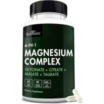 BioSchwartz 350mg 4-in-1 Magnesium Complex for Sleep, Heart, Nerves, and Muscles, 90 Capsules