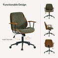 thumbnail image 6 of Modern Office Chair with Bentwood Polyester Upholstery Ergonomic Swivel Desk Chair with Adjustable Height for Home Office or Study Green, 6 of 9