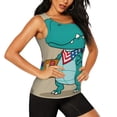 thumbnail image 2 of Lsque Cool Dino Playing Skateboard Printed Workout Tank Tops for Women, Athletic Sports Tank Tops, Compression Sleeveless Dry Fit Shirts,Sleeveless Yoga Shirt-Medium, 2 of 9