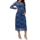 thumbnail image 4 of INSPIRE CHIC Vestido de Maternidad de 2 Piezas para Mujeres con Malla y Costura Lateral Fruncida, Vestido de Cóctel para Invitadas de Boda, Vestidos de Embarazo L Azul Floral, 4 of 6