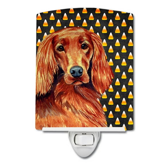 Caroline's Treasures LH9039CNL Irish Setter Candy Corn Halloween Portrait Ceramic Night Light, 6x4x3", multicolor
