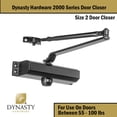 thumbnail image 2 of Dynasty Hardware Cierrapuertas Hidráulico Comercial Cierre Automático Resorte Tamaño 2 Cumple con Ada Montaje en Superficie Rociado Duronotic Bronce Serie 2000, 2 of 5