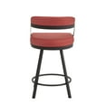 thumbnail image 6 of Weston Home Jala Black Finish Metal Vegan Leather Swivel Counter Height Chair, Set of 2, Red, 6 of 9
