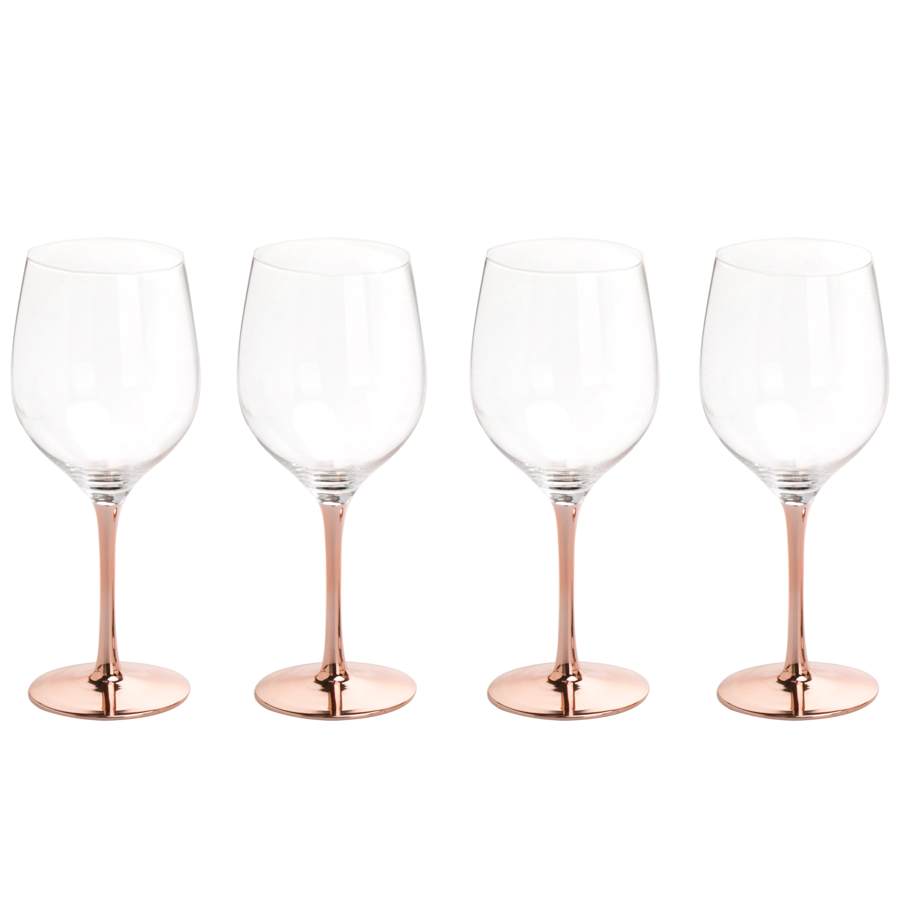 MyGift Modern Copper Metal Wire Countertop Wine Glasses Rack, Tabletop Stemware Holder with White Marble Base