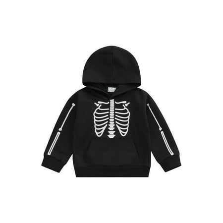 

Sunisery Baby Halloween Hoodies Long Sleeve Pumpkin Skeleton Loose Sweatshirts