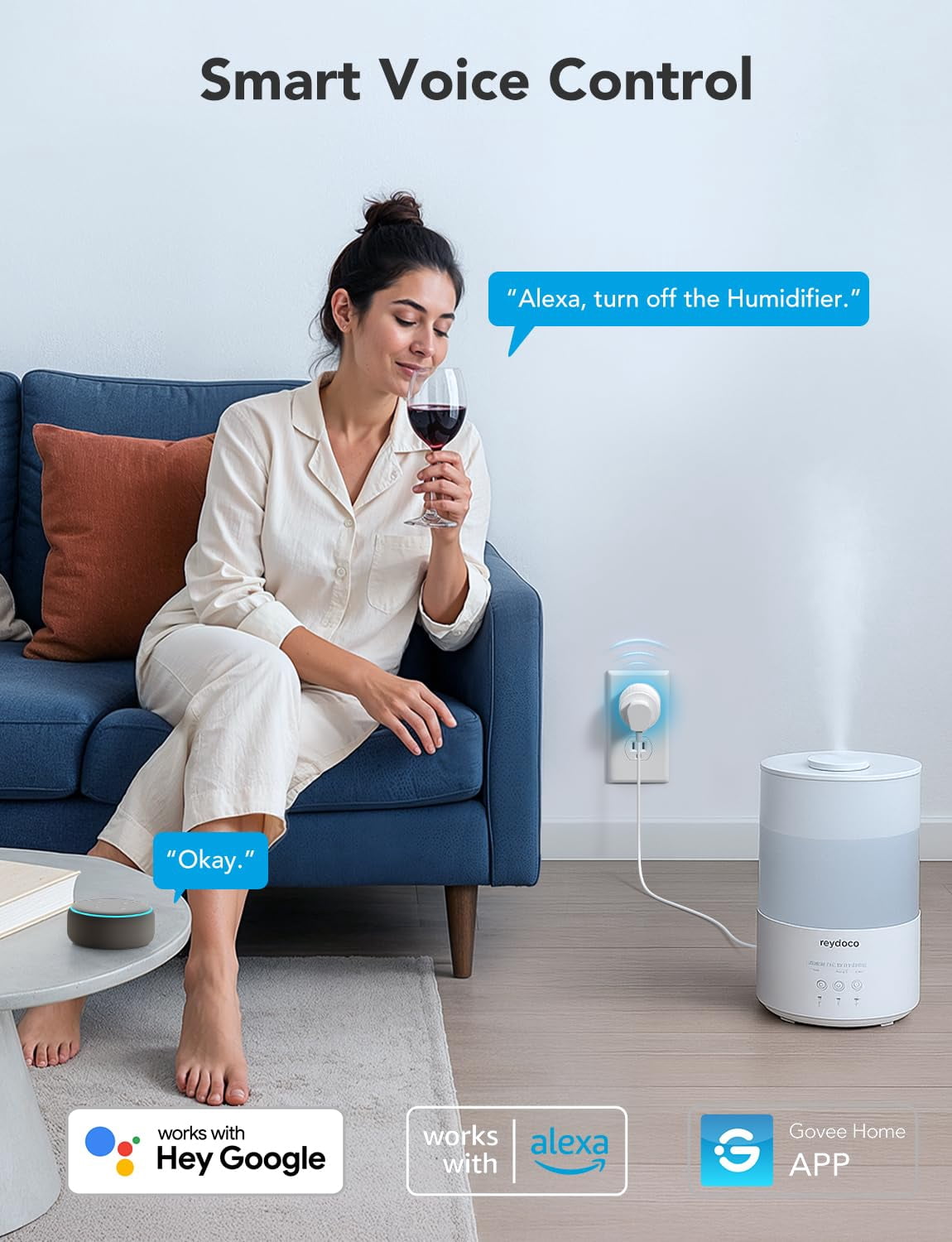 Govee Smart Plug, WiFi Plugs Work with Alexa & Google Assistant, Smart Outlet with Timer & Group Controller, WiFi Outlet for Home, No Hub Required, ETL & FCC Certified, 2.4G WiFi Only, 4 Pack