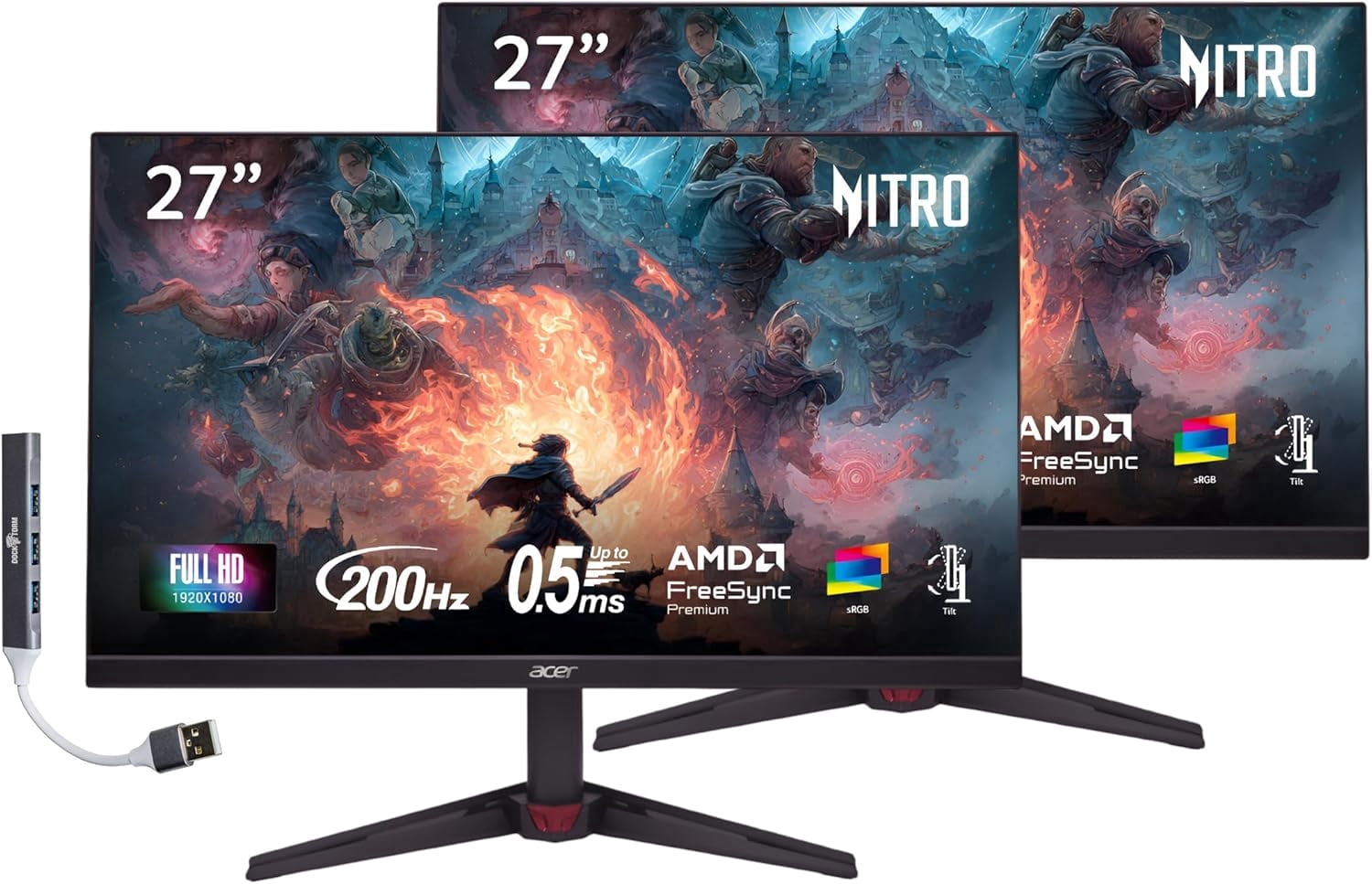 Restored Acer, Nitro XZ306C X, Gaming Monitor 29.5-inch UW-FHD